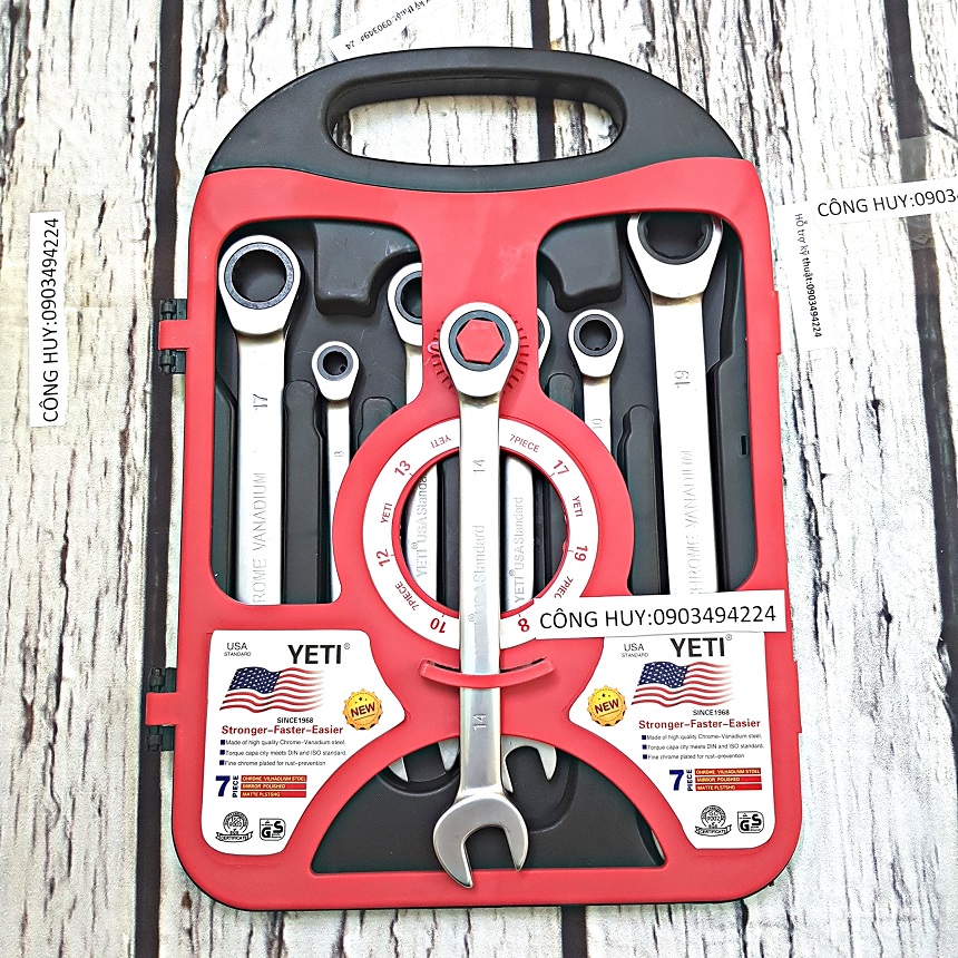 BỘ CỜ LÊ TỰ ĐỘNG YE TY ĐA NĂNG 7 CÂY 8-19MM