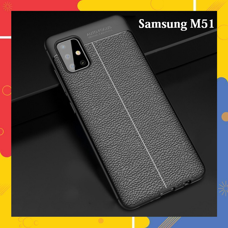 Ốp lưng Samsung Galaxy M51 silicon giả da Auto Focus