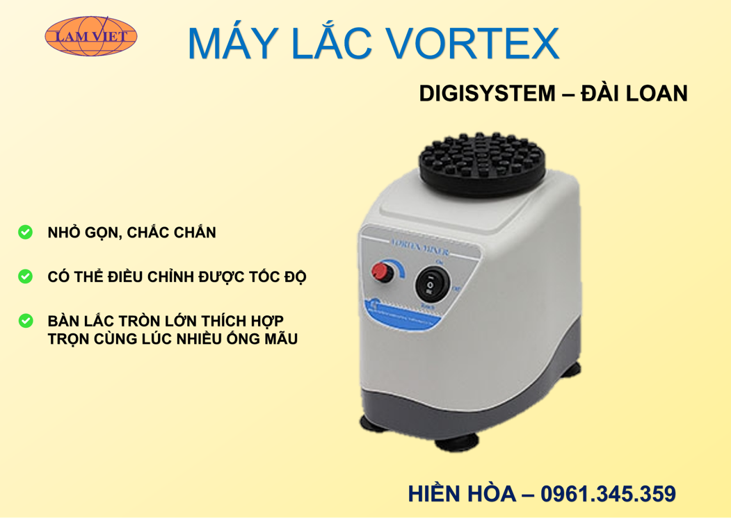 Máy lắc Vortex nhỏ gọn, chắc chắn phù hợp với các thao tác thí nghiệm
