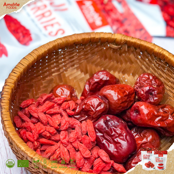 Combo 2 Túi táo đỏ + kỷ tử hữu cơ C'Lavie (Amavie Foods mẫu cũ)