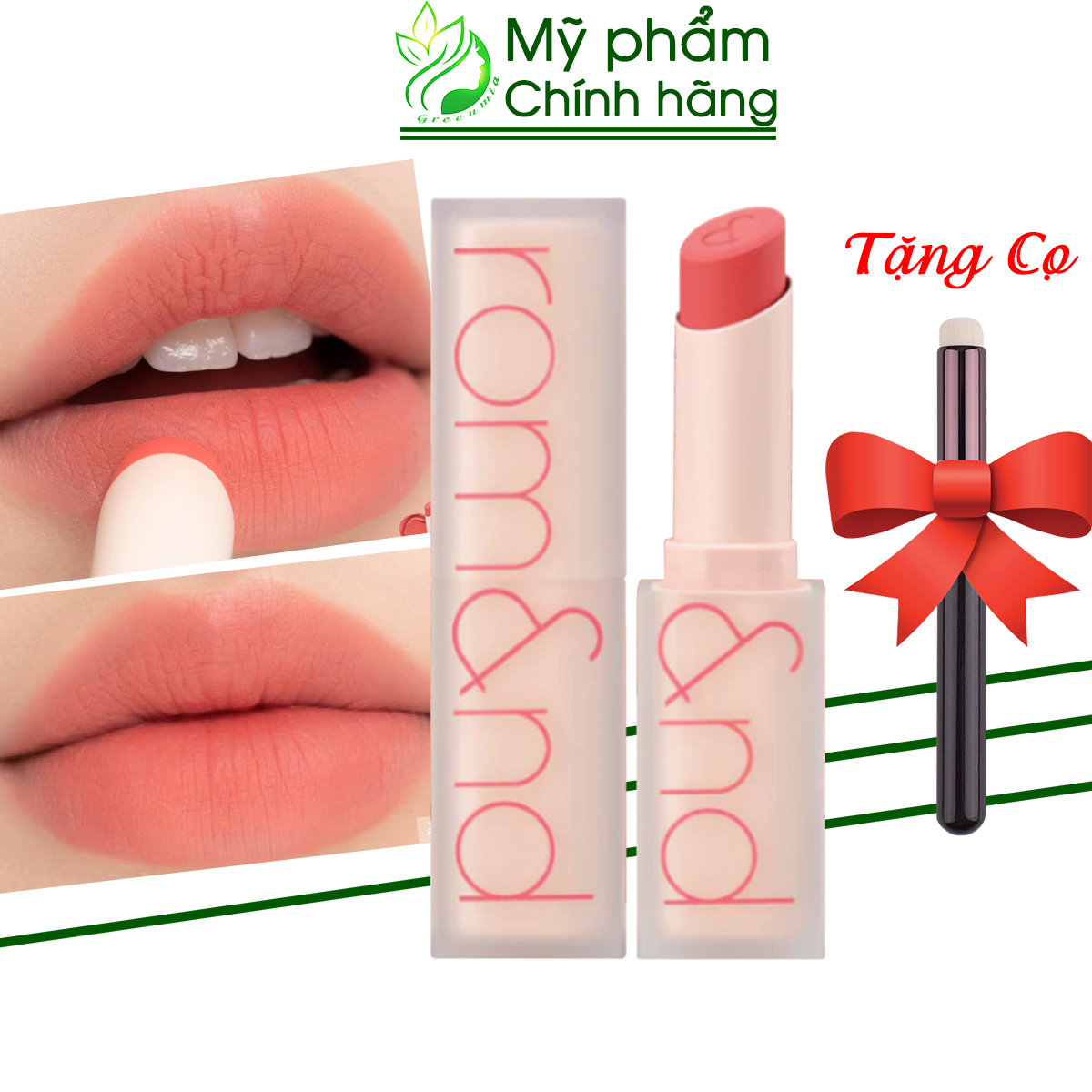 Son Thỏi Romand Zero 06 Awesome Hồng Cam Nude Son Romand Zero Matte Lipstick Lì Mịn