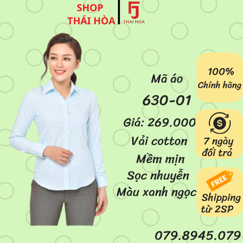 Áo sơ mi nữ Thái Hòa màu nhã nhặn sọc nhuyễn 630-01-01