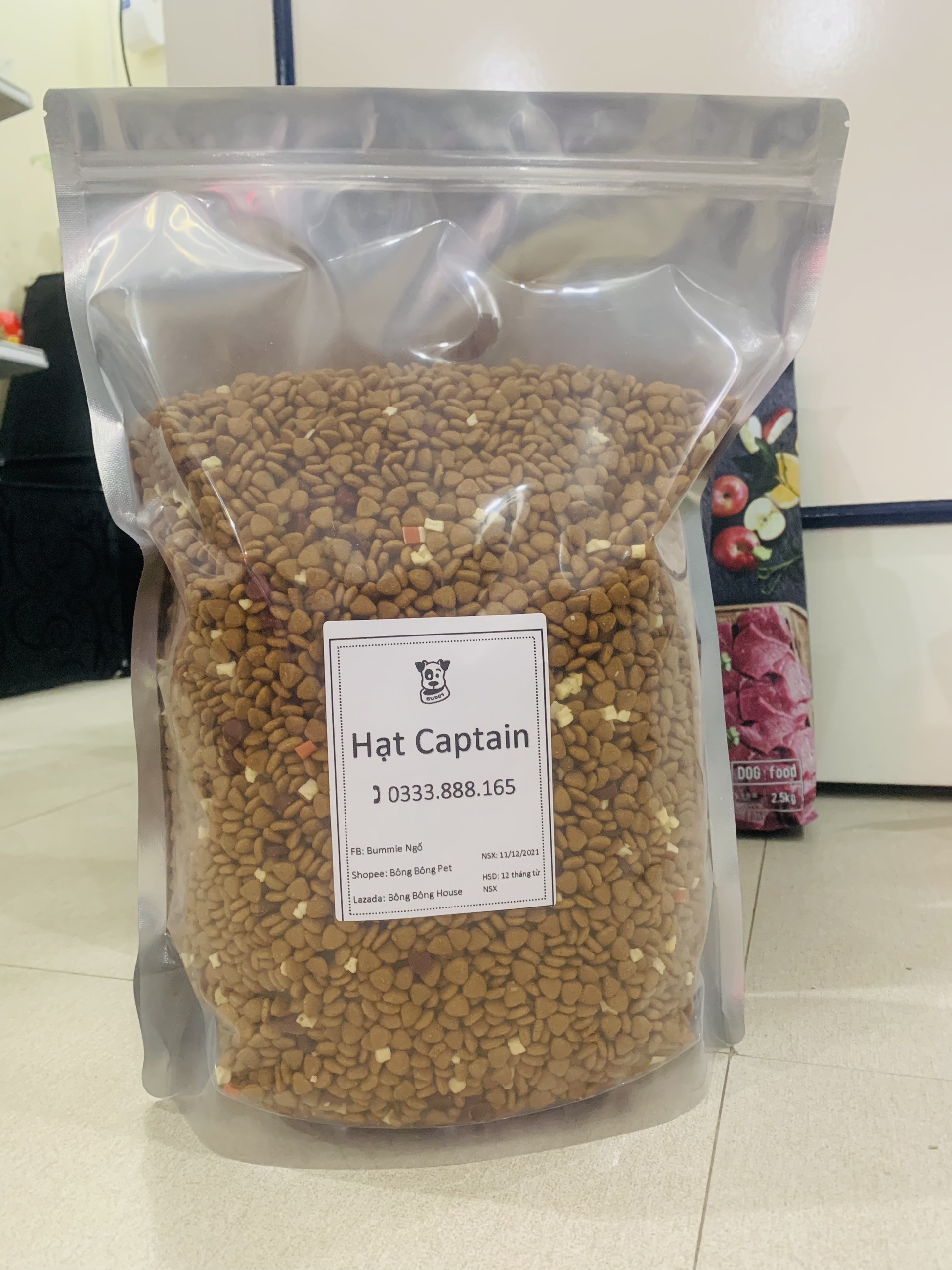 Hạt Captain -Thức ăn cho cún mix thịt bò, phô mai, cá hồi (Túi nhỏ)