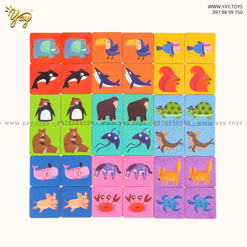 Trò chơi ghi nhớ cho bé 3+ Memory Game animal Mideer