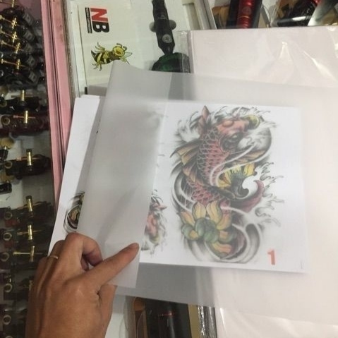 100 tờ giấy lụa thiết kế hình xăm khổ A3