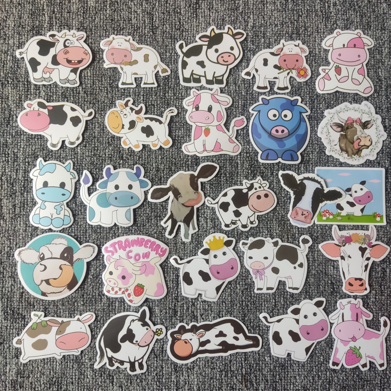 Set 45 Sticker Bò sữa dễ thương dán trang trí