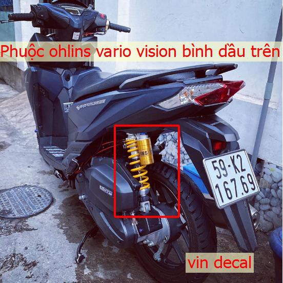 Phuộc Ohlins Click Vario Vision Luvias bình dầu trên, dưới - dochoixemay