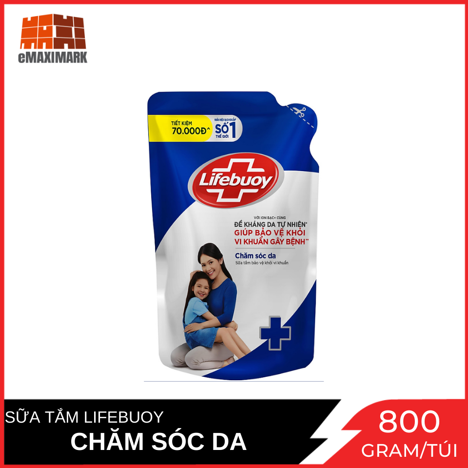 Sữa tắm lifebuoy chăm sóc da túi 800g