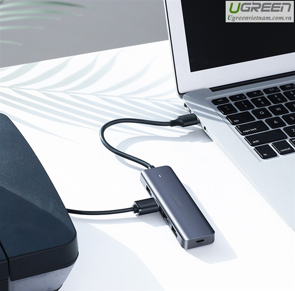 Hub chia 4 cổng USB 3.0 hỗ trợ cấp nguồn Micro USB  Ugreen 50985 cao cấp