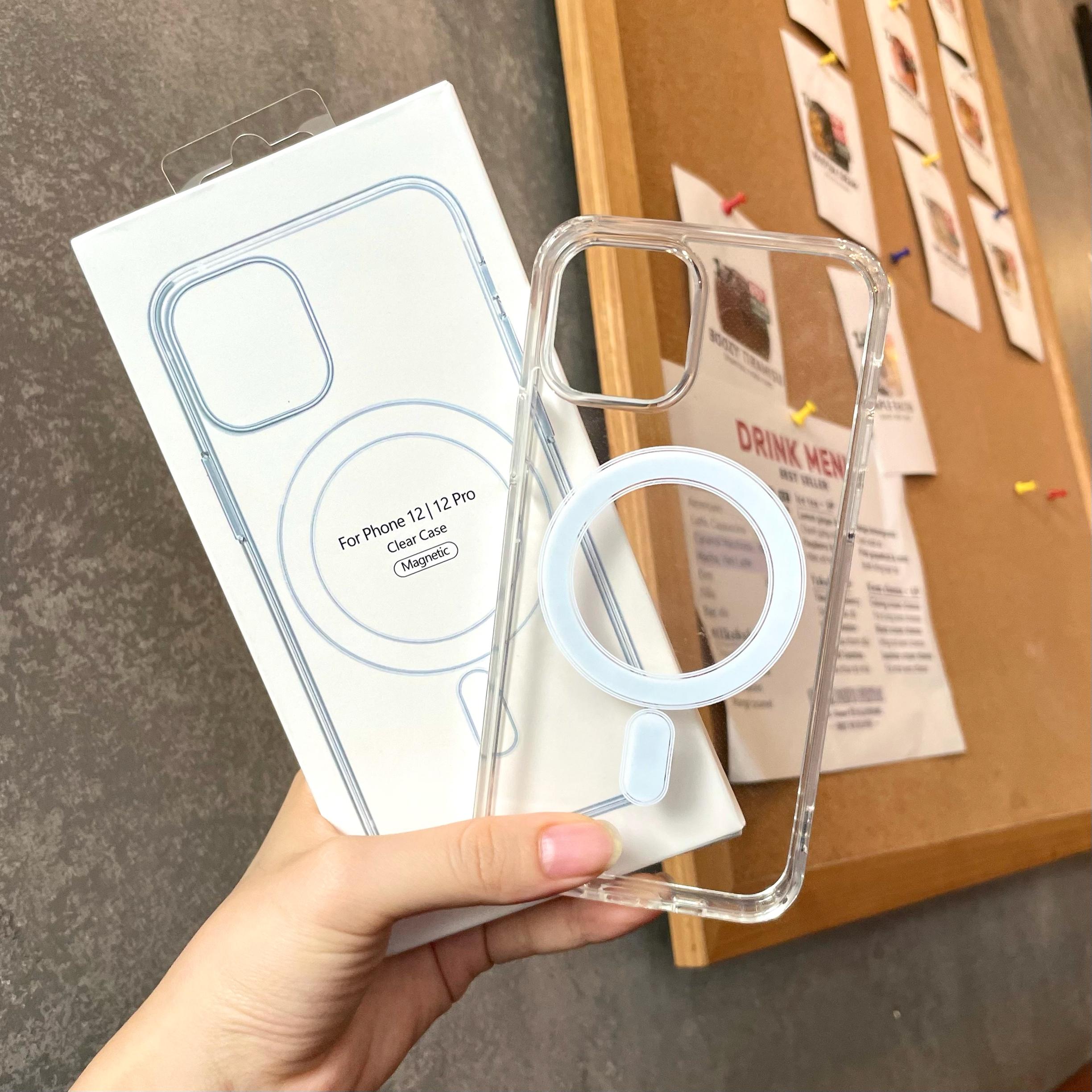 Ốp lưng iPhone hít nam châm từ tính, siêu trong suốt, mặt lưng nhựa cứng, viền silicon chống sốc - Pikapi phụ kiện