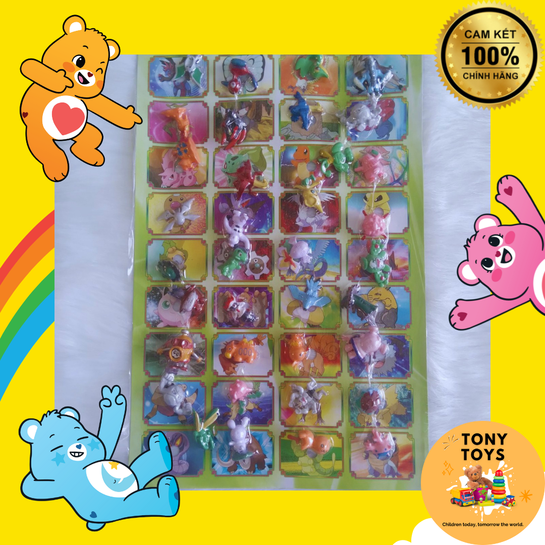 [Chính hãng] Vỉ Mô Hình POKEMON (36 con) 3cm