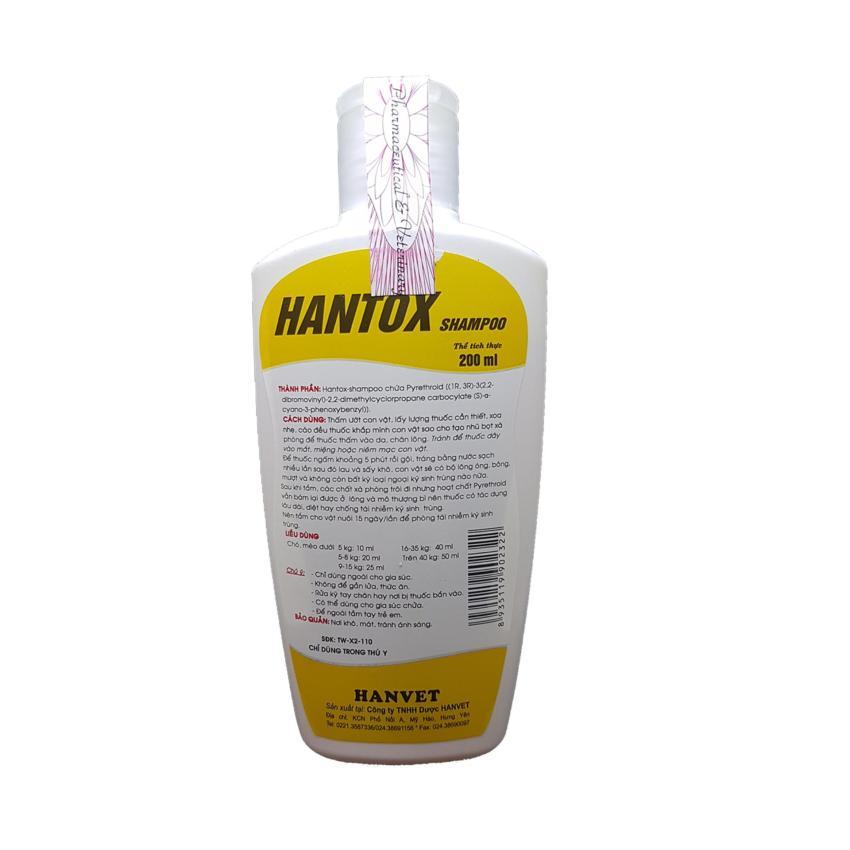 Sữa tắm chó mèo hantox 200  màu vàng