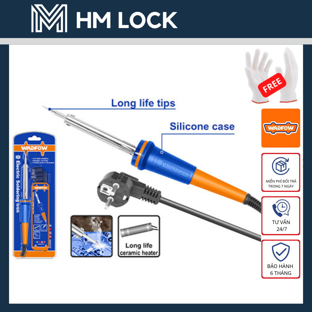 Mỏ hàn điện 30, 40, 60, 80, 100w wadfow - hàng chính hãng - wel1610 - hm lock