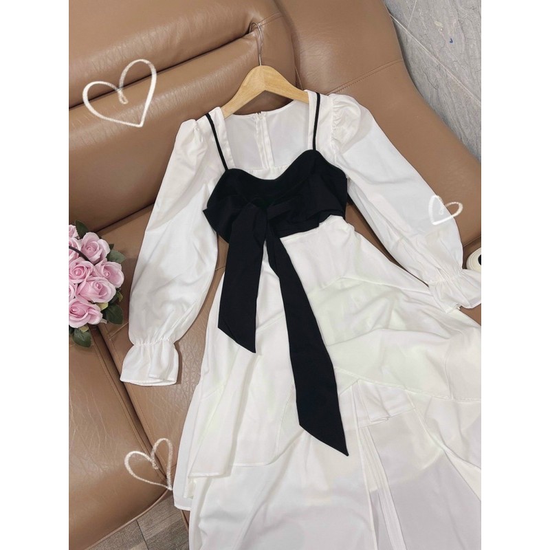 SET ÁO CỘT NƠ + VÁY XOÈ TẦNG