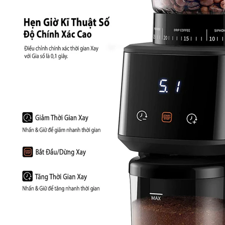 Máy xay cà phê cao cấp thương hiệu BD-CG015, công suất 150W, phù hợp với pha coldbrew, pha phin,... [BẢO HÀNH 12 THÁNG]