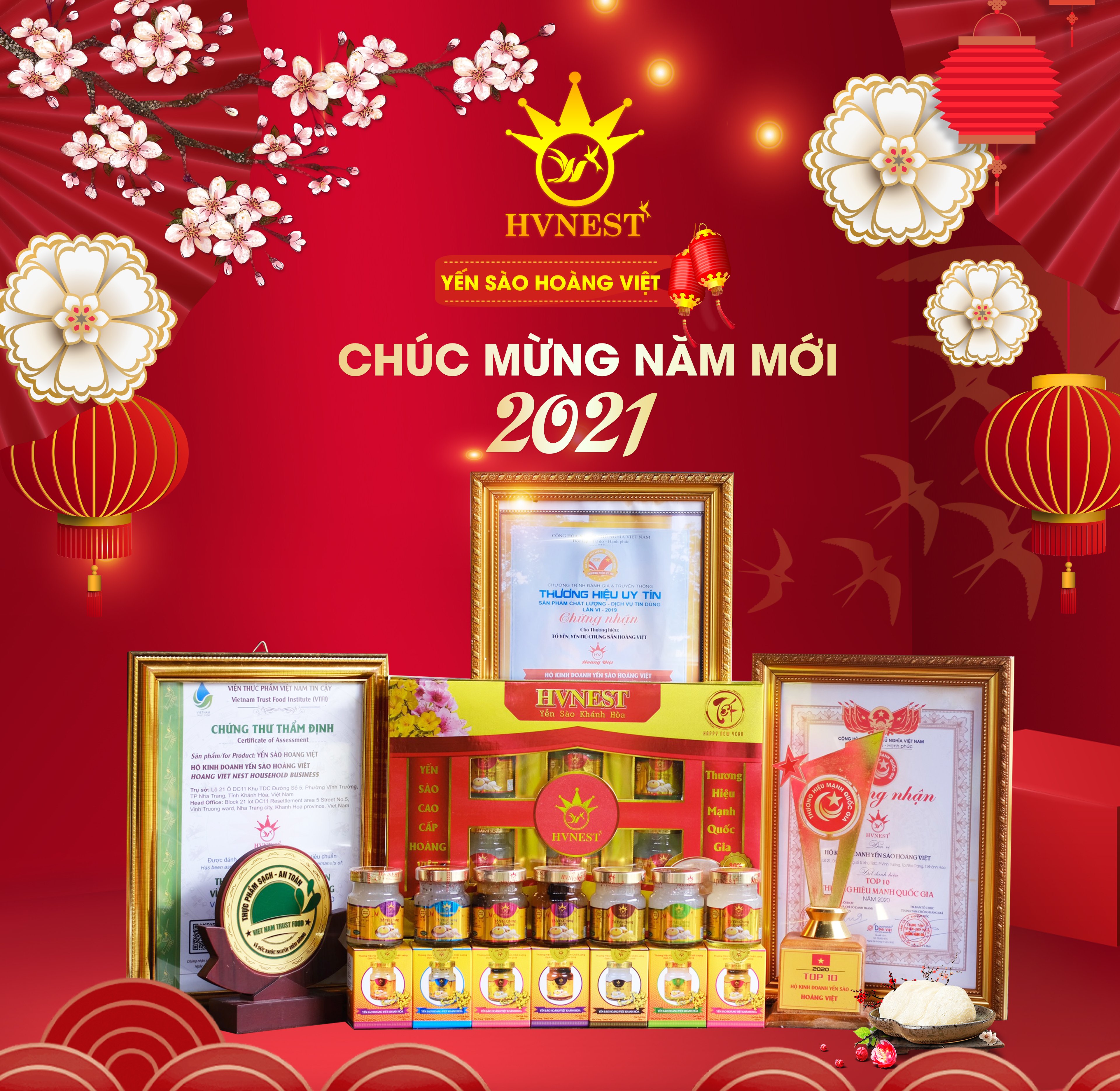 yến chưng tứ vị Nha Trang, Khánh Hòa - Hoàng Việt, cải thiện sức khỏe ăn uống ngon miệng, giúp hấp thụ thức ăn tốt, tăng cường sức đề kháng cho cơ thể, cải thiện thính giác hũ 70ml