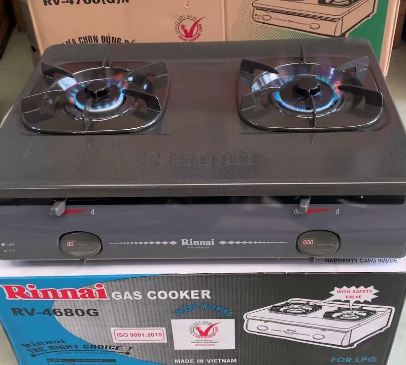 [NGẮT GAS TỰ ĐỘNG]Bếp ga đôi Rinnai RV-4680G