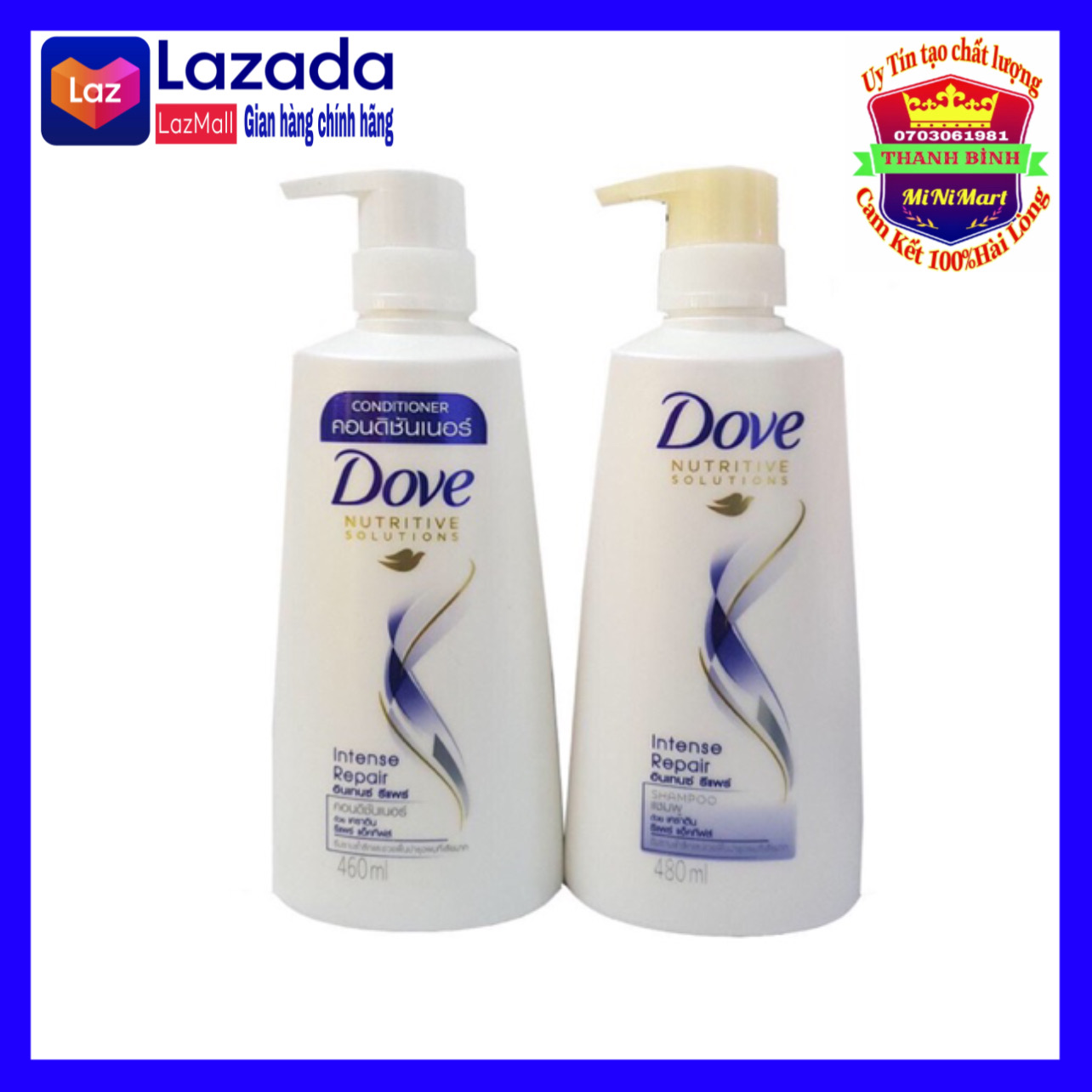 Combo 2 chai Gội+Xả Dove 460ml thái
