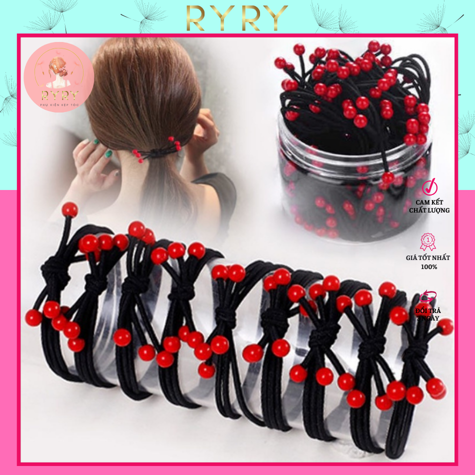 Set 4 Sợi Dây Cột Tóc Dây Buộc Tóc Đơn Giản Nhiều Kiểu Phong Cách Hàn Quốc Cho Nữ