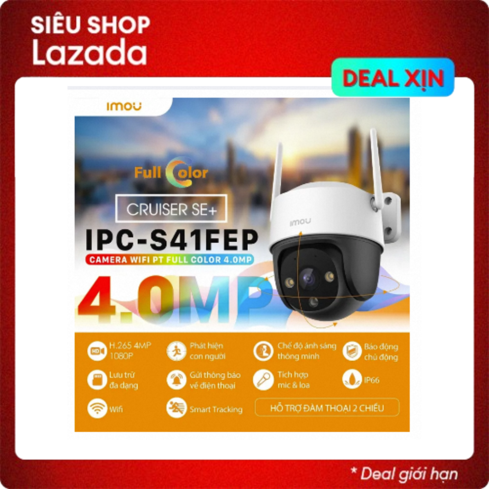 Camera Imou ngoài trời xoay S21FTP 2MP dùng sim 4G có đèn có loa hàng chính hãng