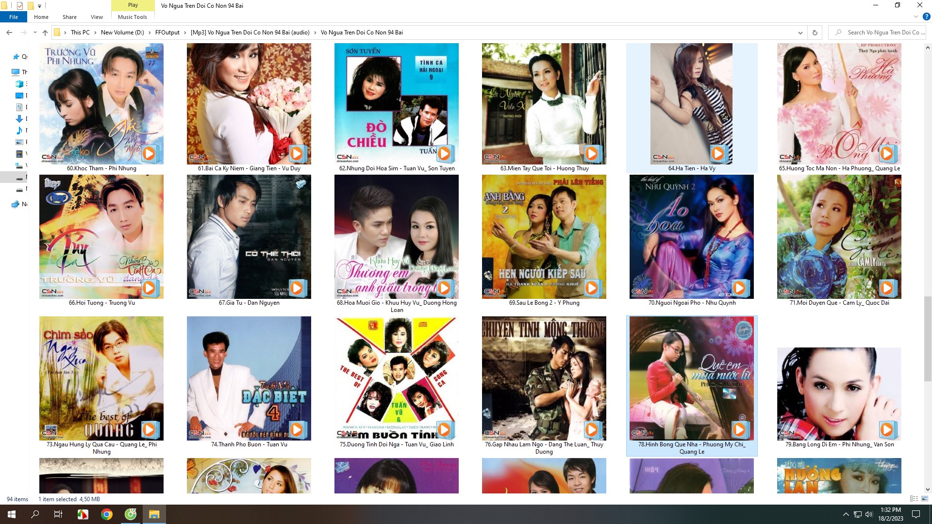 [MP3-VNTĐCN-94] Nhạc trữ tình Dân Ca 94 Bài Hát MP3 Lossless (Đĩa có hộp)