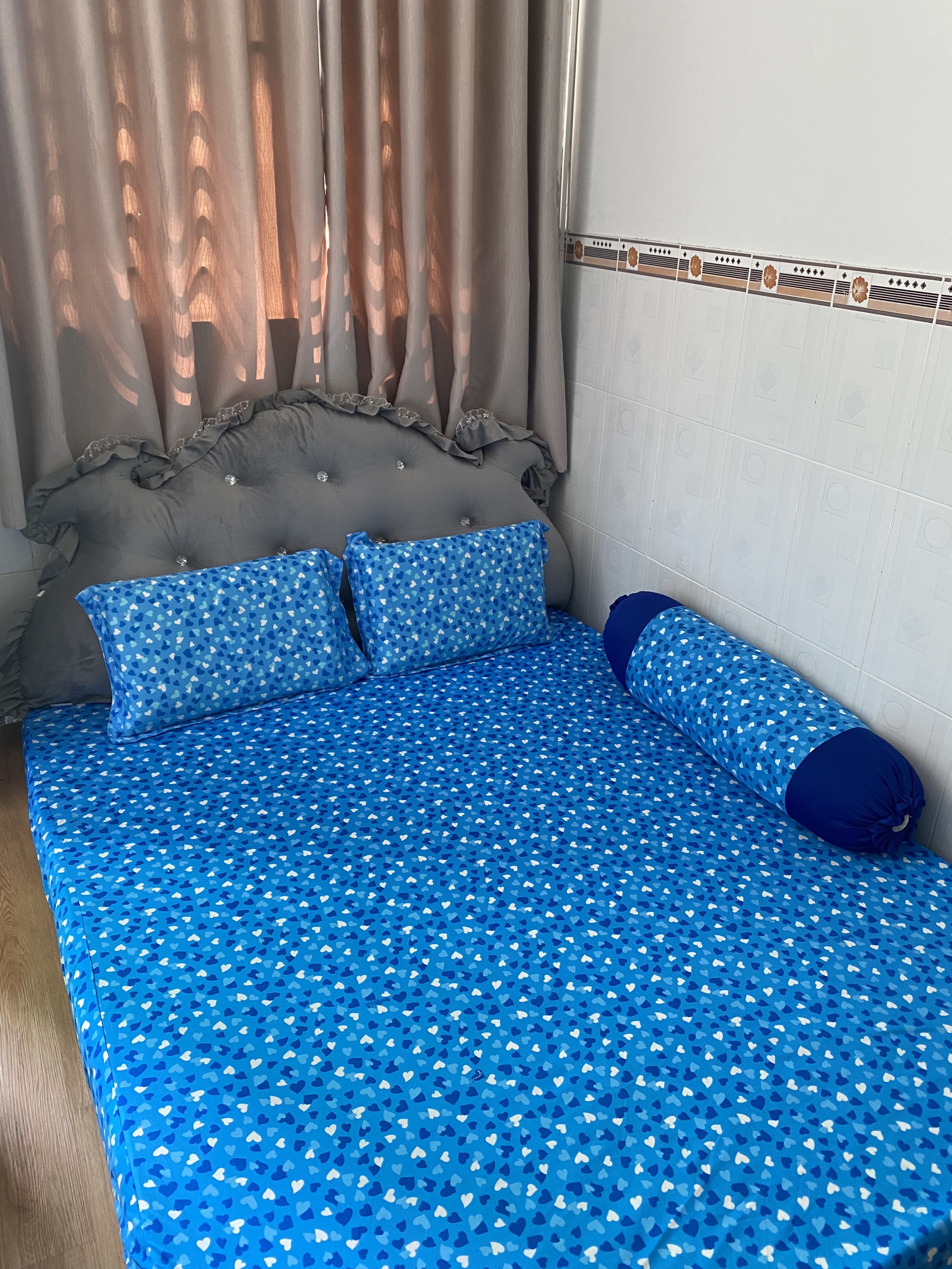 Bộ drap thun Hàn quốc mẫu trái tim