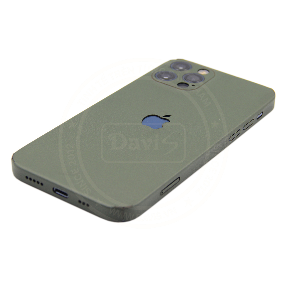 Dán da full viền iphone 12 Pro Max, làm từ da thật cao cấp - Chính hãng Davis