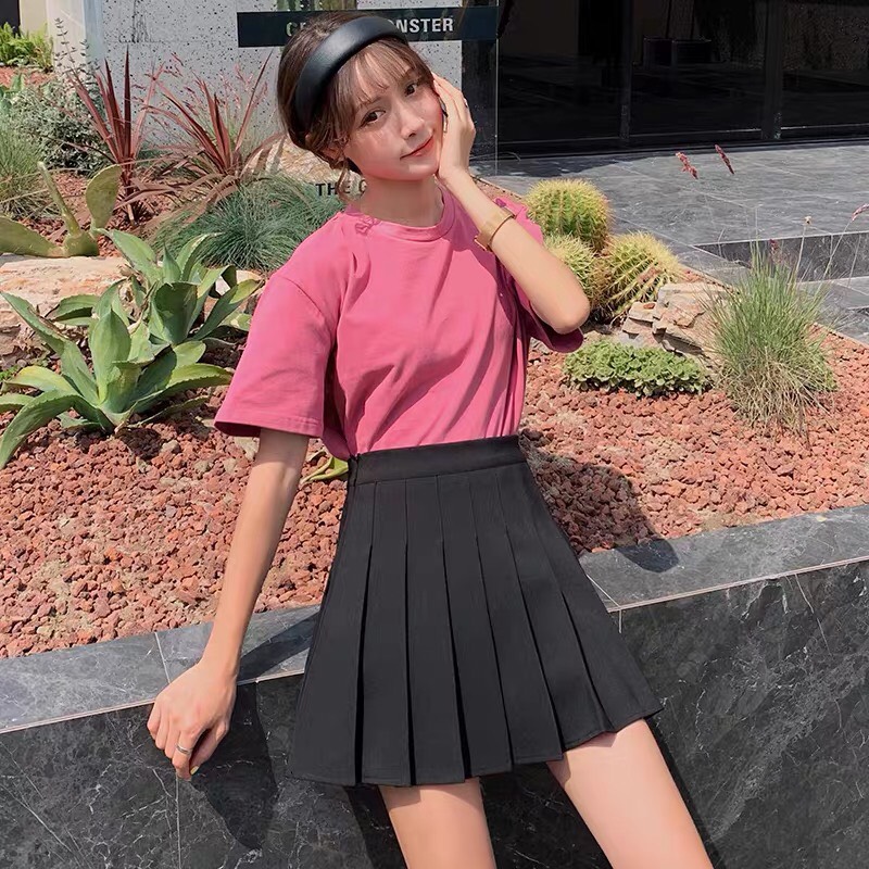 Chân váy Tennis Trơn Đen Siêu Hot
