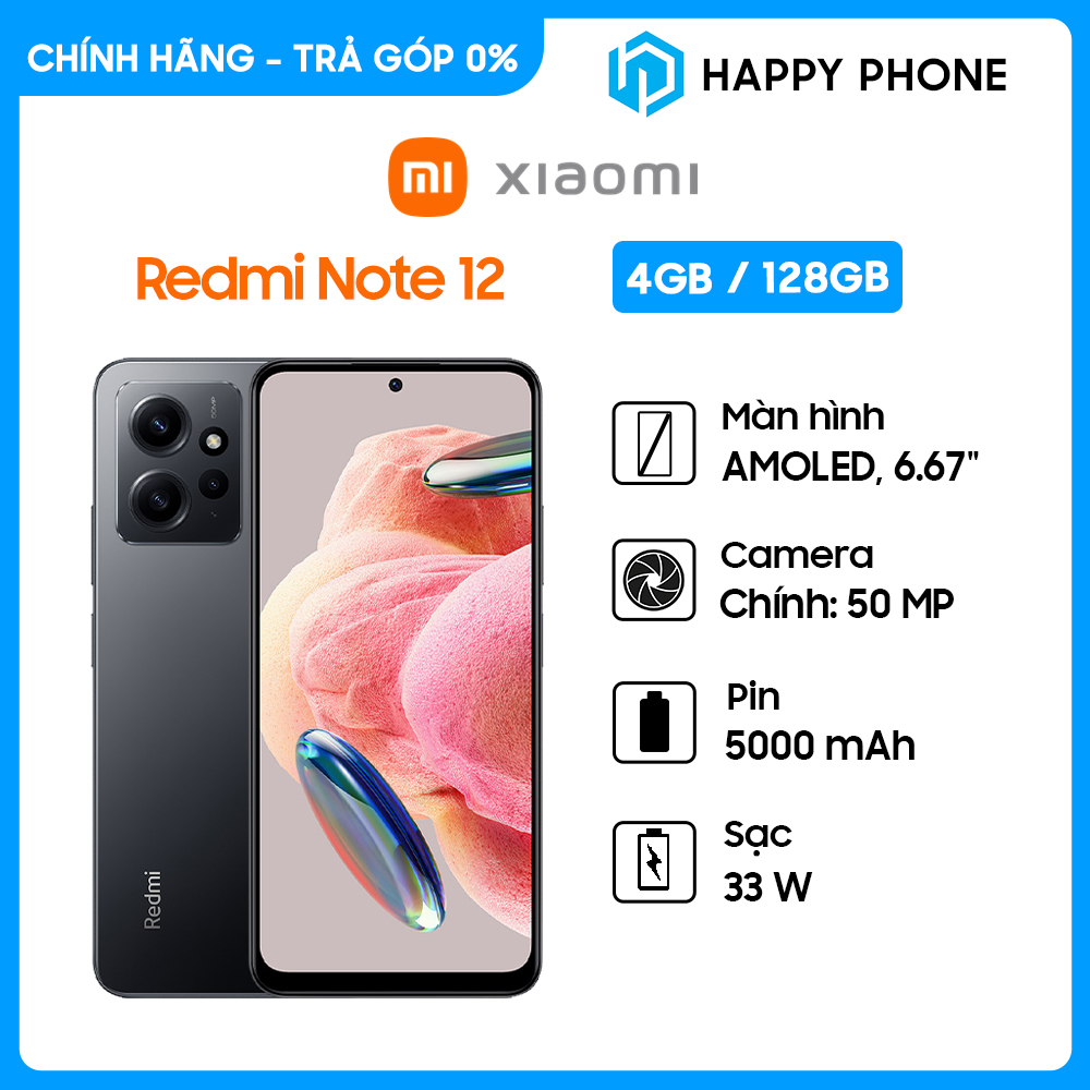 Điện thoại Xiaomi Redmi Note 12  - Hàng Chính Hãng, Mới 100% | Bảo hành 18 tháng