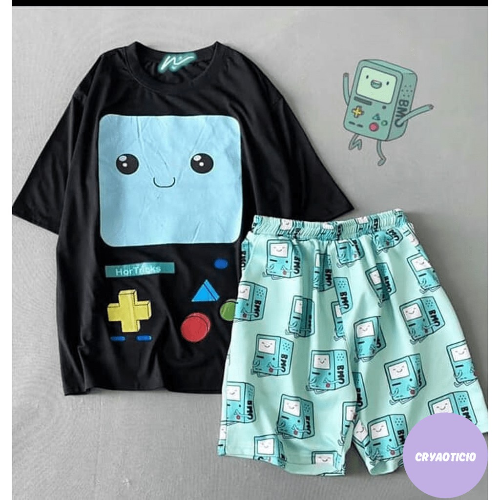 Set áo BMO + quần short cartoon BMO unisex