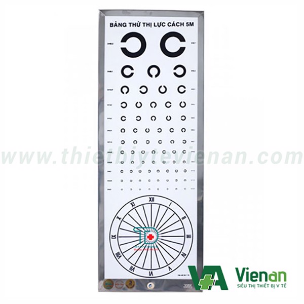 Bảng đo thị lực chữ C  khoảng cách 5m - Kiểm tra mắt cho bé mỗi ngày - Chất liệu nhựa dẻo cao cấp