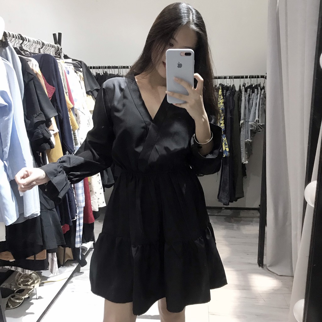 ĐẦM ĐẮP CHÉO BO TAY CẶP NGẮN + DÀI