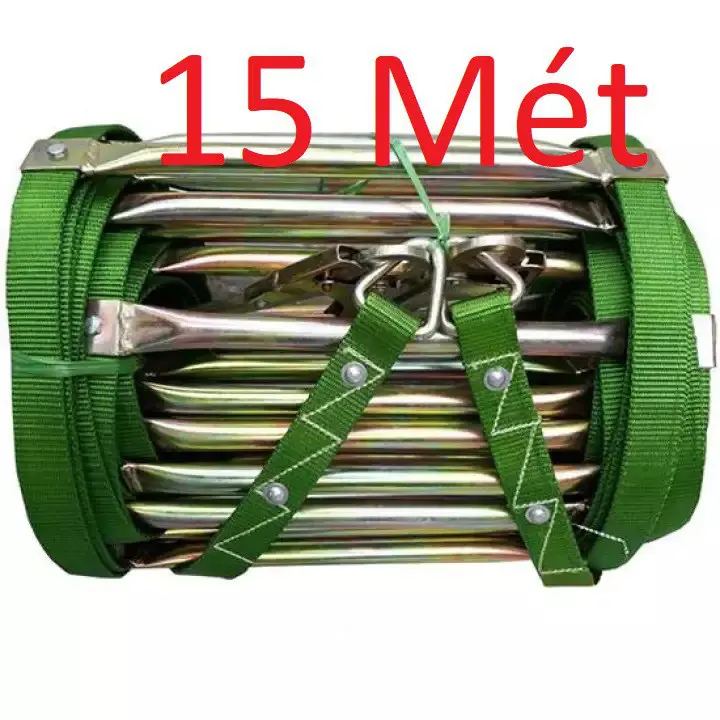  Thang Dây Thoát Hiểm Thang Dây Cứu Sinh Dài 15m Chịu Lực 300kg  Bậc Tải Trọng 2000kg 2 Móc Thép Thích Hợp Cứu Nạn Cứu Hộ Nhà Ở Khu Dân Cư Hộ Kinh Doanh. 