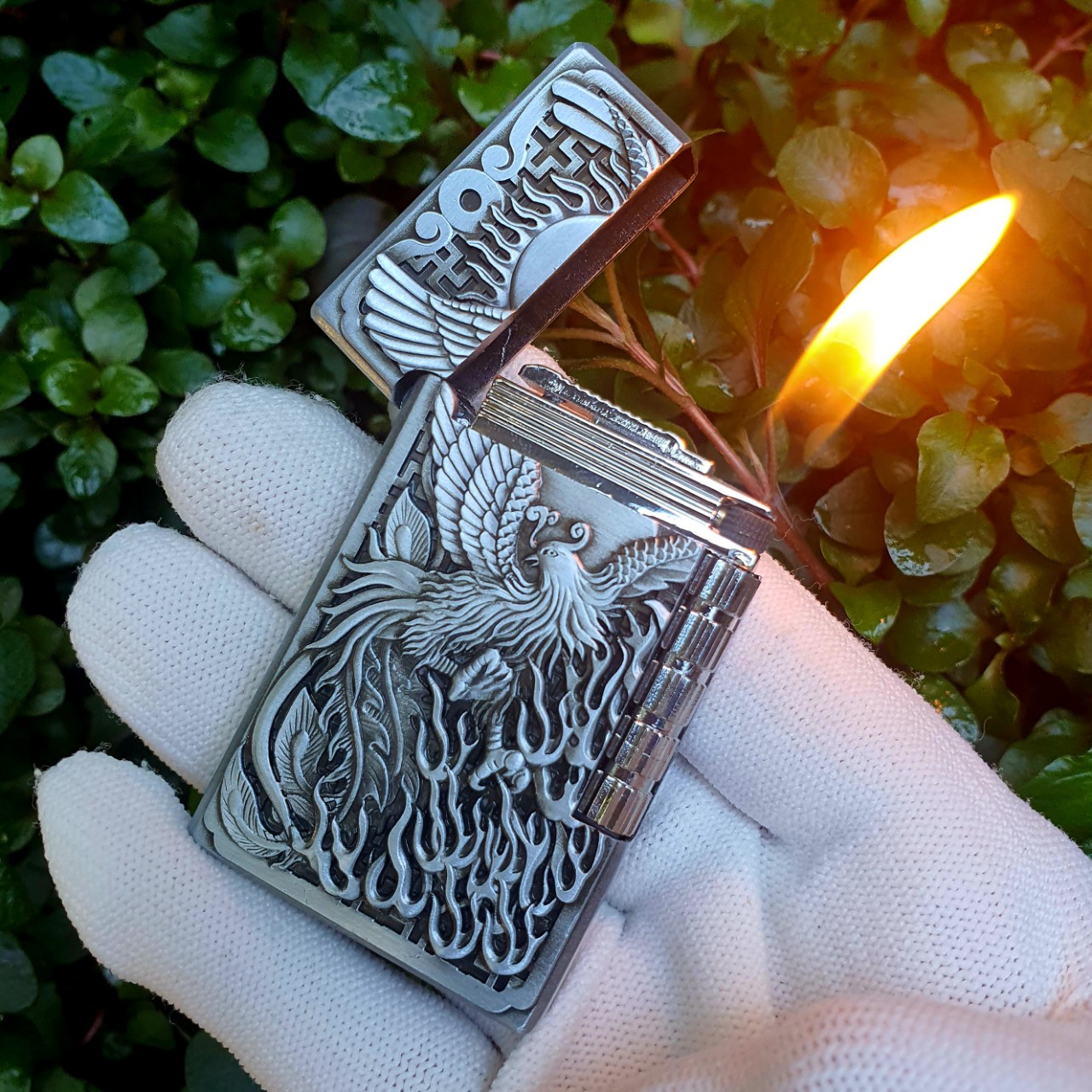 Gas torch DuPont Phoenix flame lighter (gold-silver) gas torch box casual flame lighter
