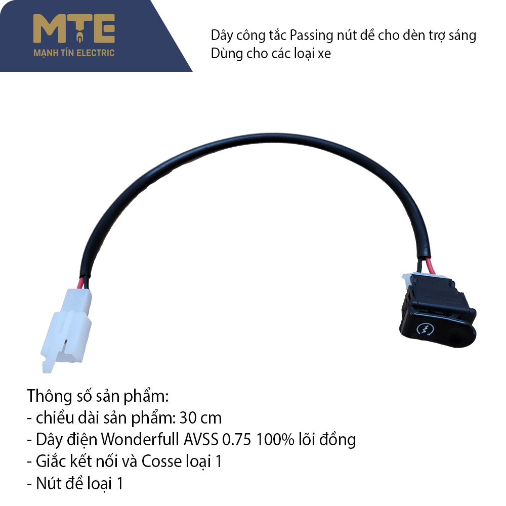 Dây công tắc passing nút đề cho mạch trợ sáng