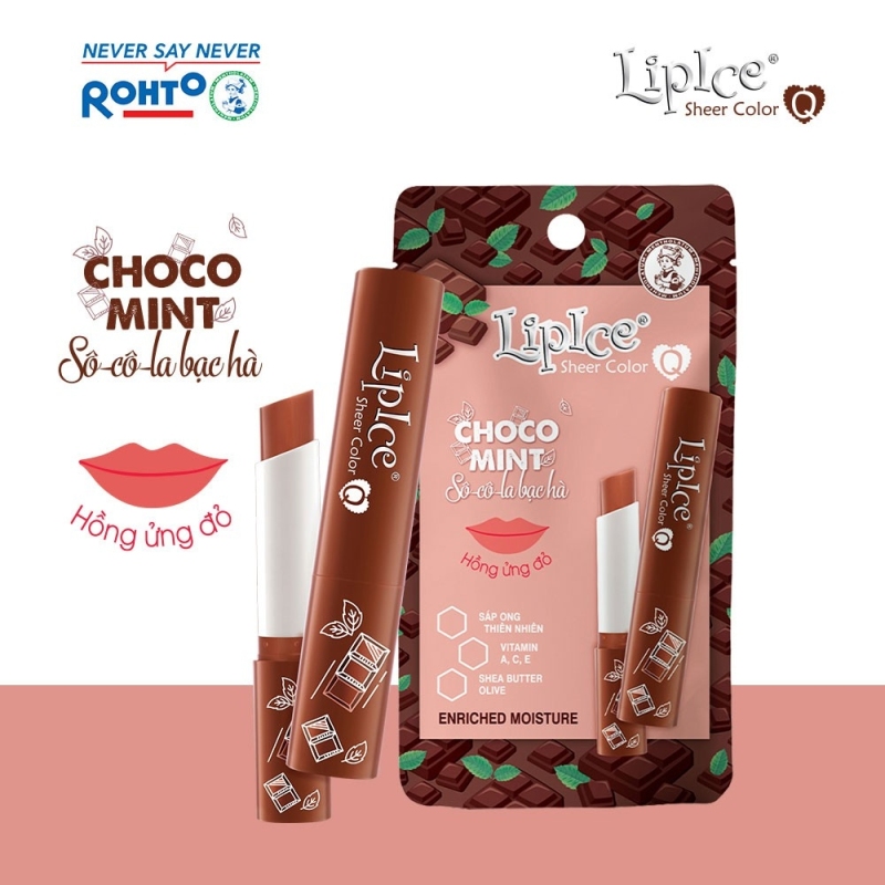 Son dưỡng Lipice Sheer Color Q Choco Mint 2.4g (Hồng ửng đỏ - hương Socola Bạc Hà)