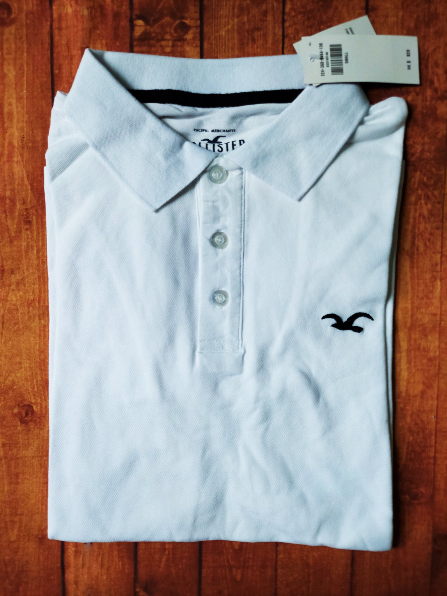 Áo thun polo Hollister icon White & Blue Sky New