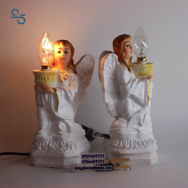 Thiên Thần Cầm Đèn - Đèn Thờ Công Giáo 15cm