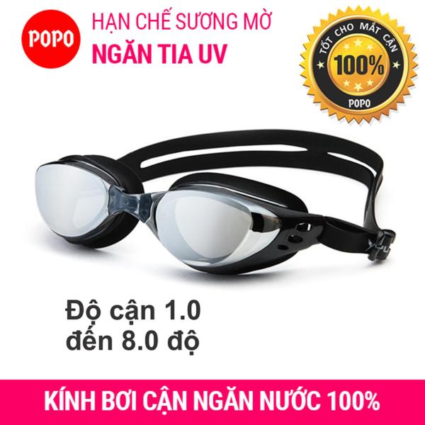 Kính bơi cận POPO 610BLACK kính bơi có độ cận 1.5 độ đến 8.0 độ mắt kính chống UV, chống sương mờ