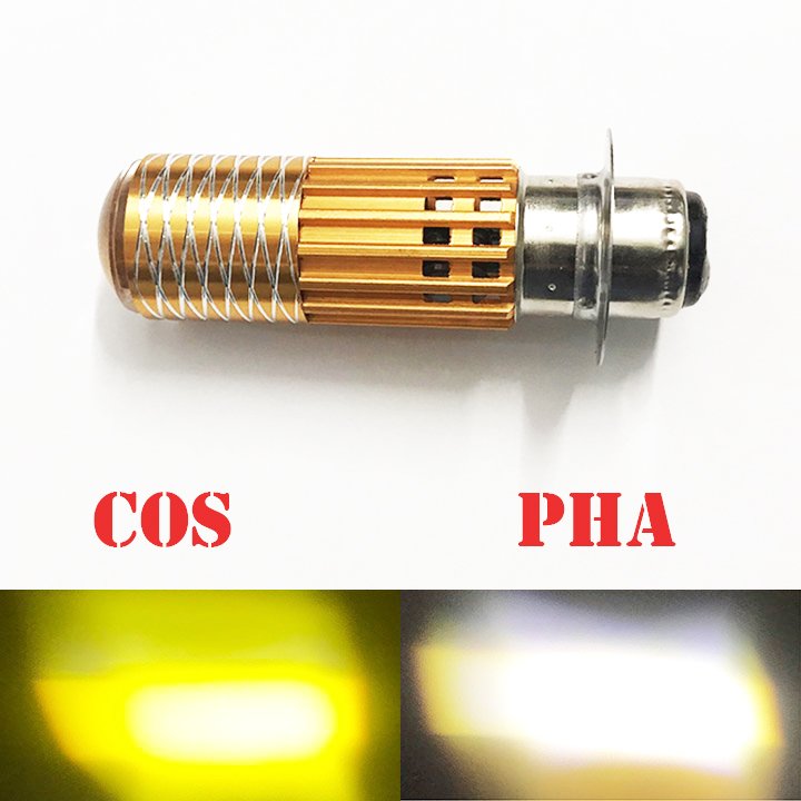 Đèn pha led,Đèn pha led 2 màu cos vàng pha trắng chân h4 và chân m5