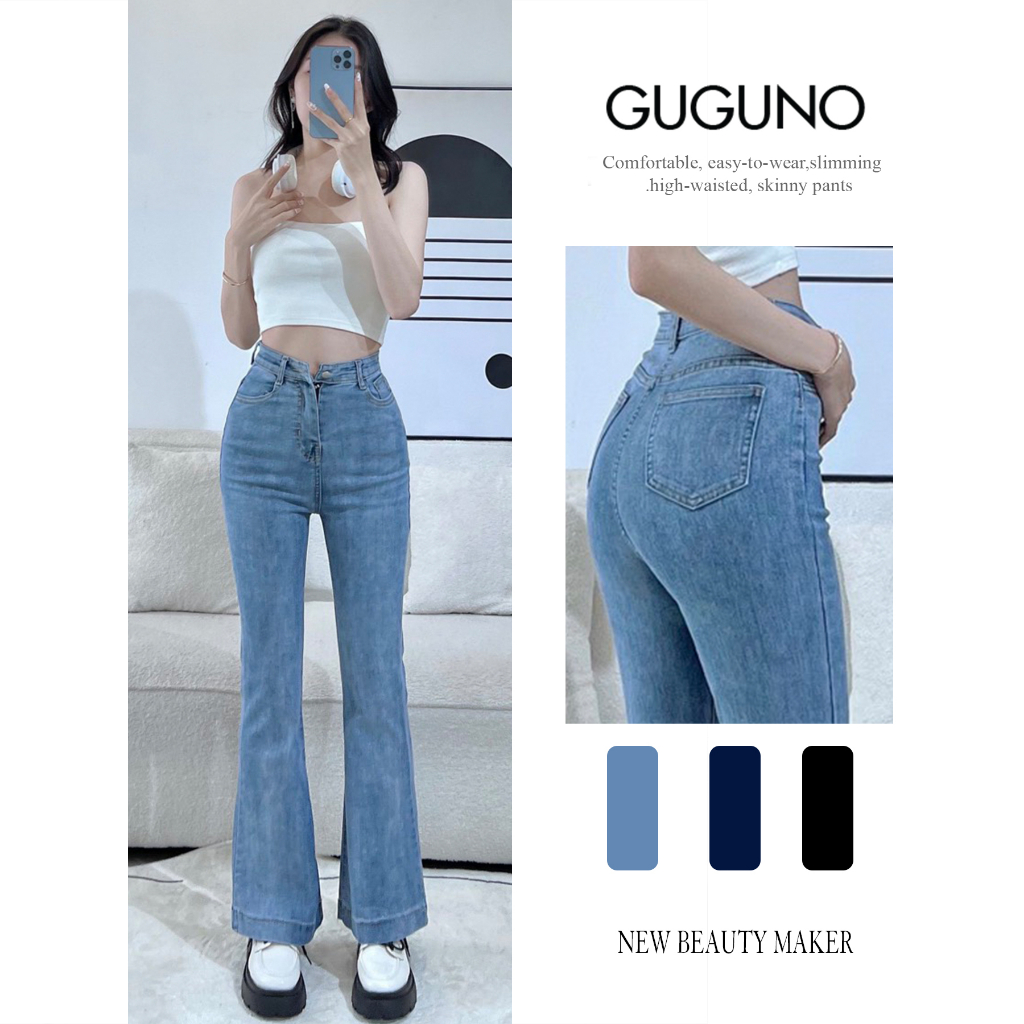 Quần jeans nữ ôm ống loe GUGUNO