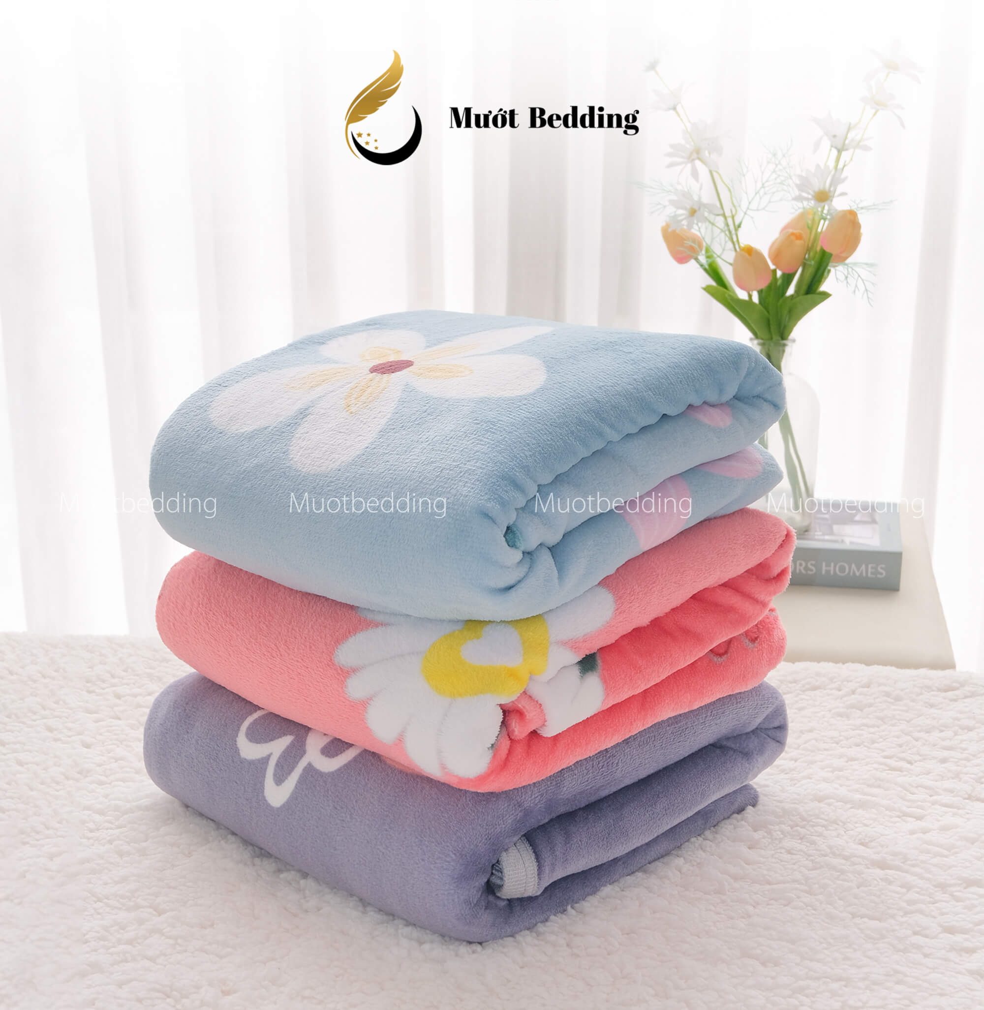 Chăn mền văn phòng, gia đình, mỏng nhẹ, size 2mx2m3