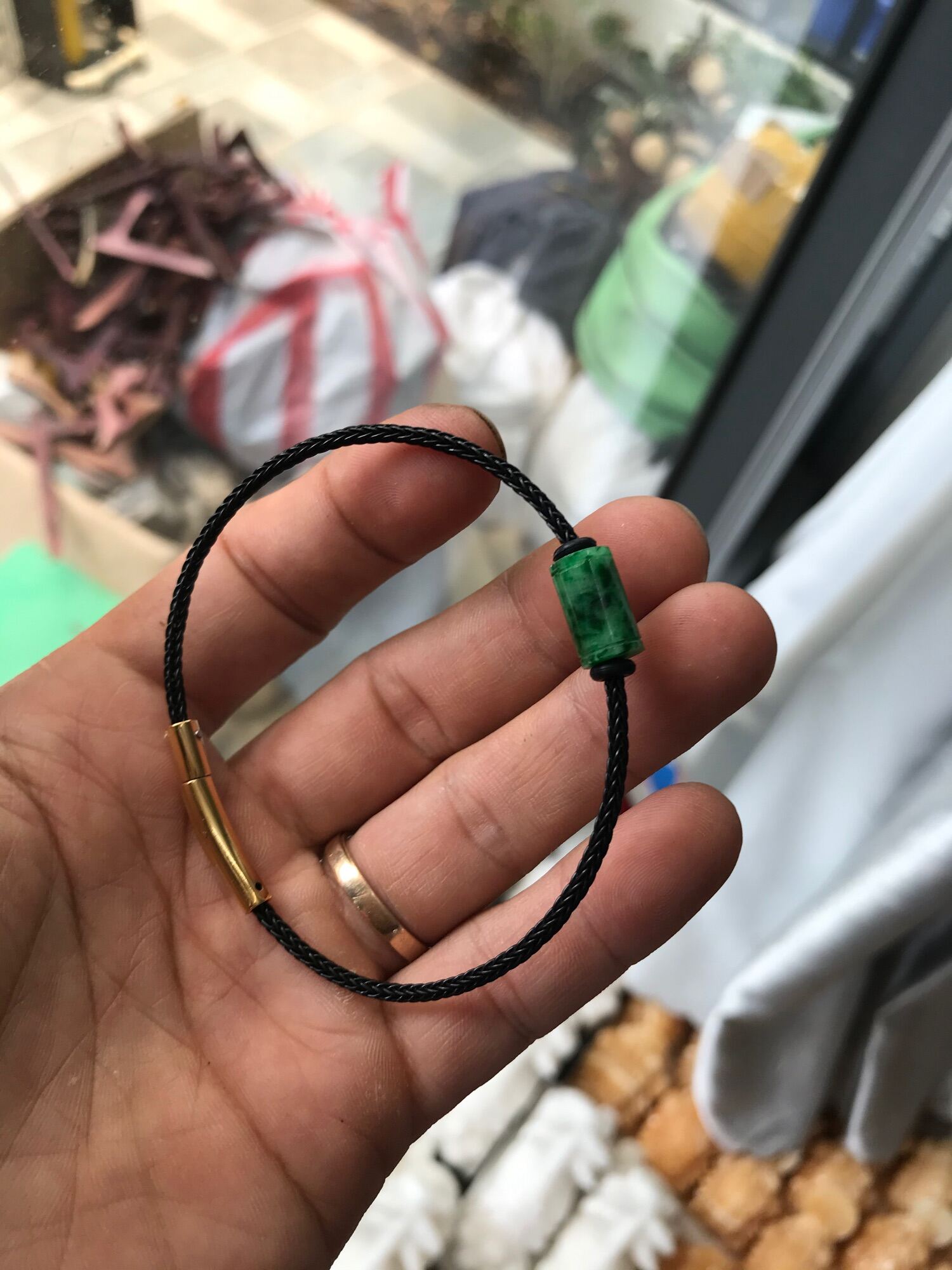 [FreeshipMAX] vòng tay lu thống sơn thuỷ lõi thép chốt đinh 2 mm khoá vàng