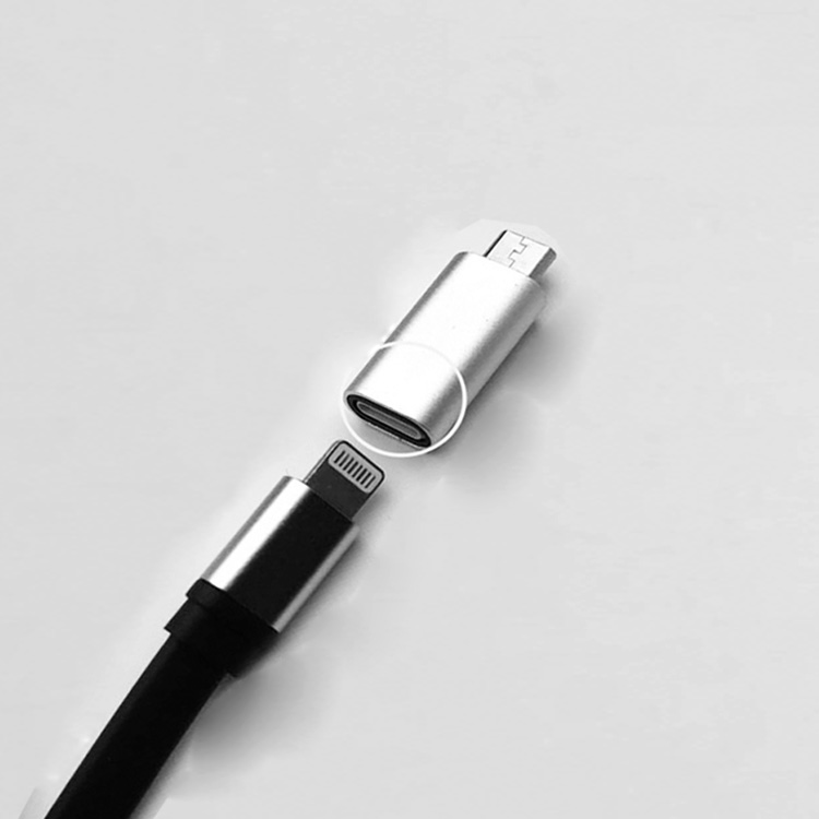 2 PCs lingtning to micro USB and lightning to type C adapter combo