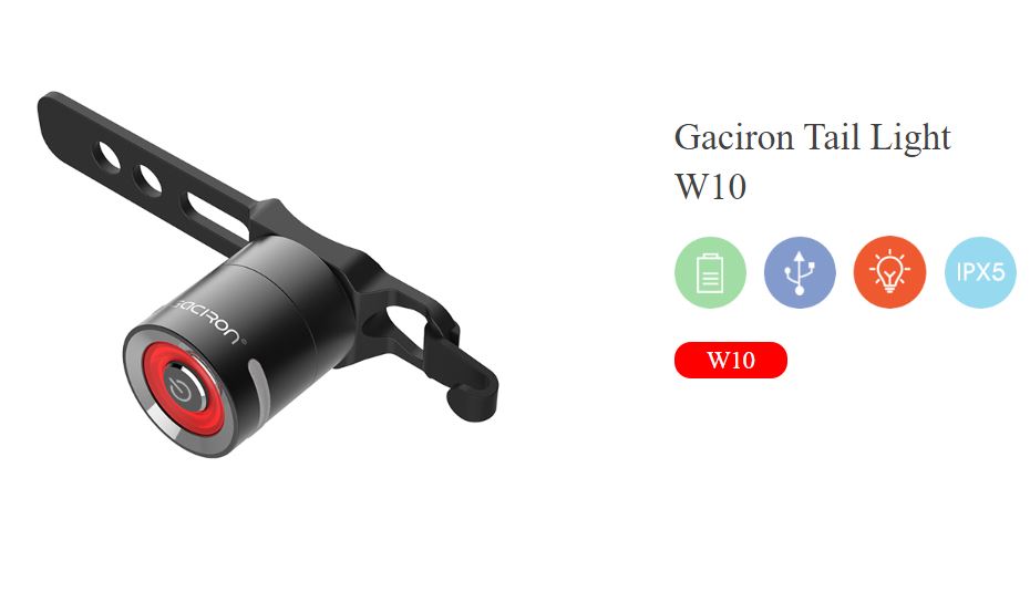 Đèn hậu xe đạp thông minh Gaciron W10