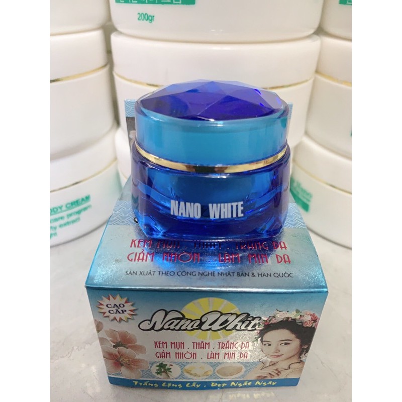 Kem mụn, thâm, trắng da, giảm nhờn, làm mịn da nano white - 15gr