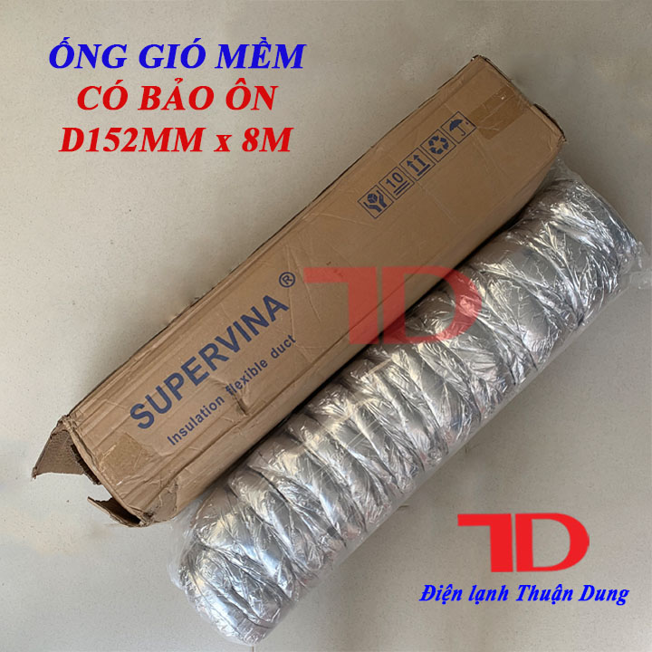 Ống gió mềm có bảo ôn D152mm x 8m - Điện Lạnh Thuận Dung