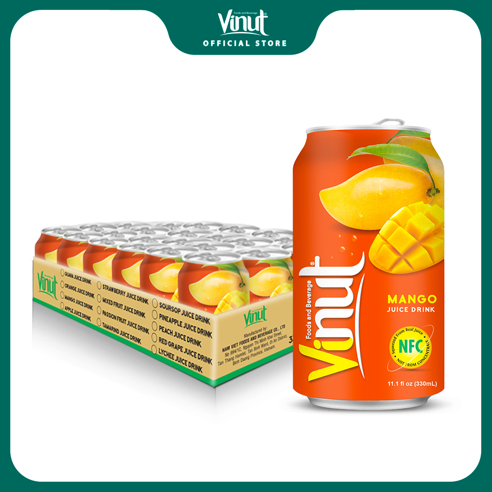 [KHAY 24 LON] Nước Ép Xoài Vinut 330ml
