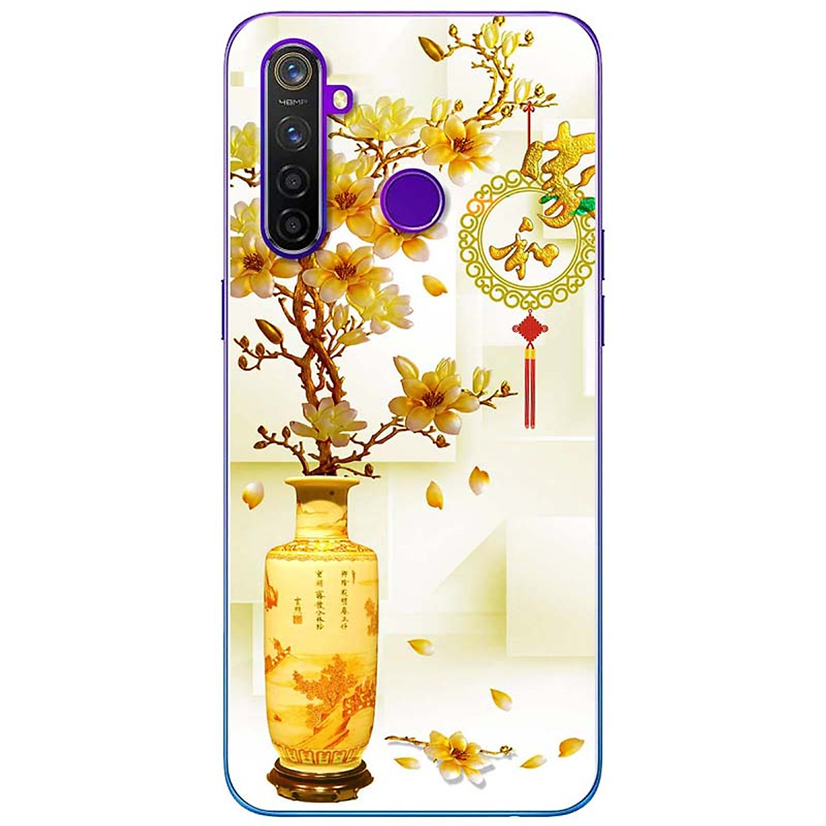 Ốp lưng dành cho Realme 5i mẫu Chậu sứ vàng
