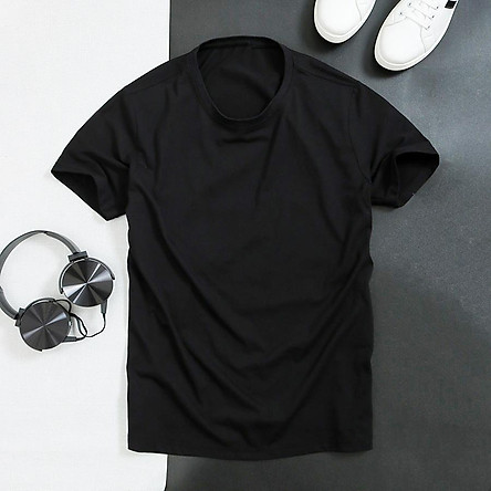 Combo 3 áo thun đen nam cổ tròn